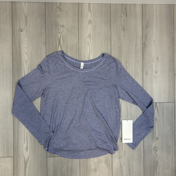 NWT Lululemon Wild Twist Long Sleeve Top Keyhole Heathered Blue Purple 8 - Picture 1 of 7